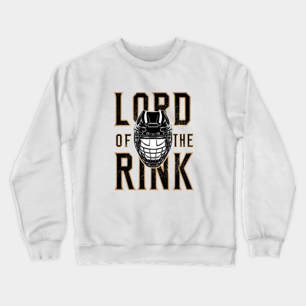 Lord of the Rink - Hockey - Black and Gold - Funny Crewneck Sweatshirt by Fenay-Designs